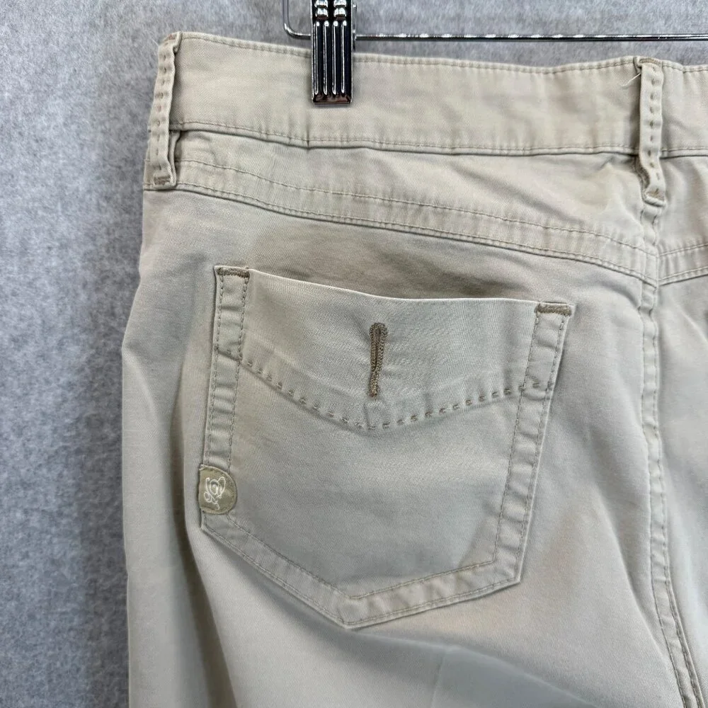 Christopher Blue Womens Cropped Khaki Tan Pants Classic Casual Capri Size 10 - Picture 9 of 15